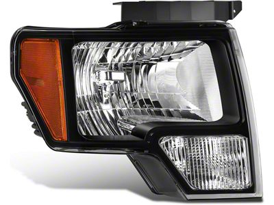 Factory Style Headlight; Black Housing; Clear Lens; Passenger Side (09-14 F-150 w/ Factory Halogen Headlights)