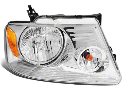 Factory Style Headlight; Chrome Housing; Clear Lens; Passenger Side (04-08 F-150)
