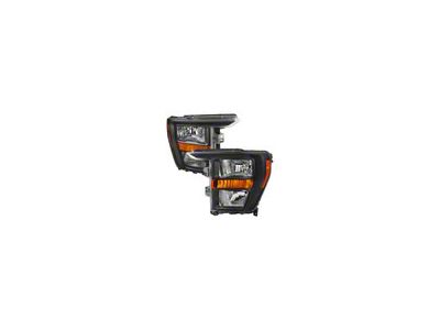 Factory Style Headlight; Matte Black Housing; Clear Lens; Passenger Side (21-23 F-150 w/ Factory Halogen Headlights)