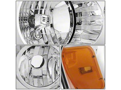 Factory Style Headlights with Amber Corners; Chrome Housing; Clear Lens (04-08 F-150)