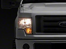 Factory Style Headlights with Amber Corners; Chrome Housing; Clear Lens (09-14 F-150 w/ Factory Halogen Headlights)