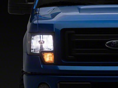 Factory Style Headlights; Black Housing; Clear Lens (09-14 F-150 w/ Factory Halogen Headlights)