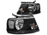 Factory Style Headlights with Clear Corners; Black Housing; Clear Lens (04-08 F-150)