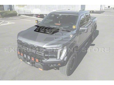 Factory Style Hood Vent Cover; Carbon Fiber (21-26 F-150 Raptor)