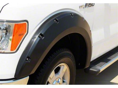 Elite Series Rivet Style Fender Flares; Front; Textured Black (09-14 F-150, Excluding Raptor)