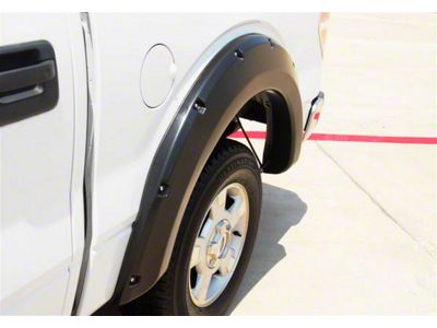 Elite Series Rivet Style Fender Flares; Rear; Textured Black (09-14 F-150 Styleside, Excluding Raptor)