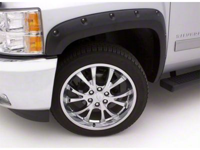 Elite Series Rivet Style Fender Flares; Front; Textured Black (18-20 F-150, Excluding Raptor)