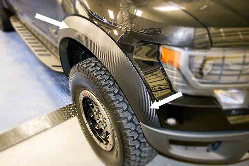 F150 Fender Flare Wrap Kit; Carbon Fiber (1014 F150 Raptor) Free