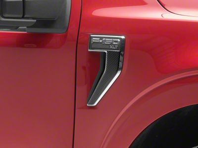 Fender Vent Accent Trim; Domed Carbon Fiber (21-25 F-150, Excluding Raptor)