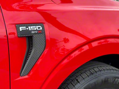 Fender Vent Accent Trim; Raw Carbon Fiber (21-25 F-150, Excluding Raptor)