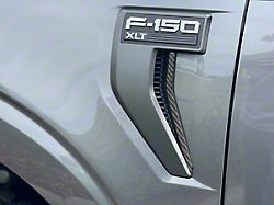 Fender Vent Strip Accent Trim; Domed Carbon Fiber (21-25 F-150, Excluding Raptor)