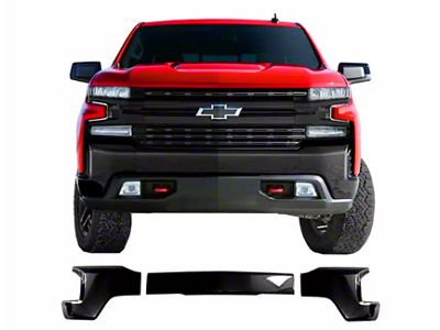 Front Bumper Center Section Cover without Tow Hook Openings; Gloss Black (15-17 F-150 Lariat w/o Sport Package, XL, XLT)