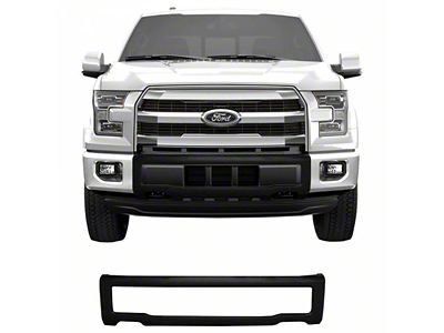 Front Bumper Center Section Cover without Tow Hook Openings; Matte Black (15-17 F-150 Lariat w/o Sport Package, XL, XLT)