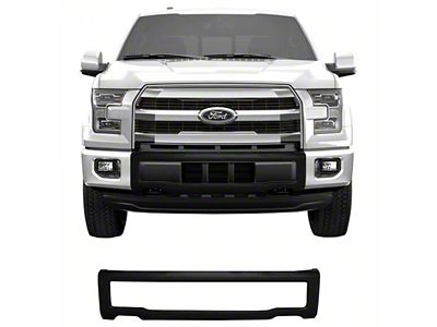 Front Bumper Center Section Cover without Tow Hook Openings; Matte Black (15-17 F-150 XL, XLT, Lariat)
