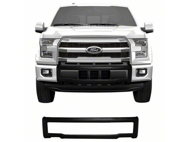 Front Bumper Center Section Cover without Tow Hook Openings; Paintable ABS (15-17 F-150 XL, XLT, Lariat)