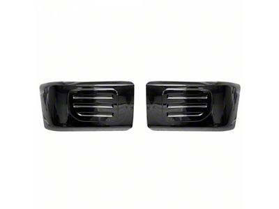 Front Bumper Side Section Cover without Fog Light Openings; Gloss Black (15-17 F-150 XL, XLT, Lariat)