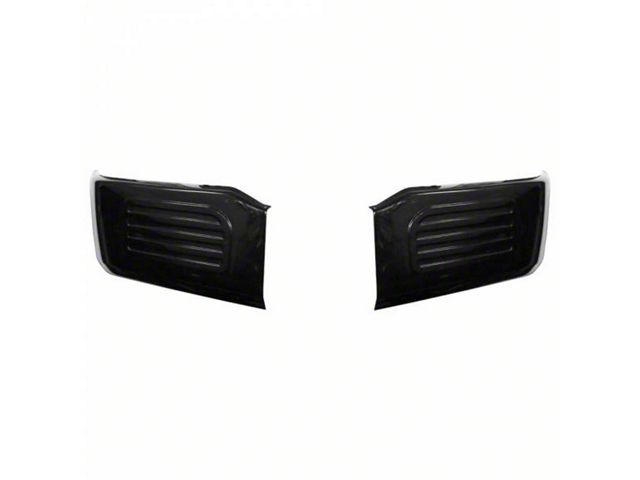 Front Bumper Side Section Cover without Fog Light Openings; Gloss Black (18-20 F-150 Lariat, XL, XLT)