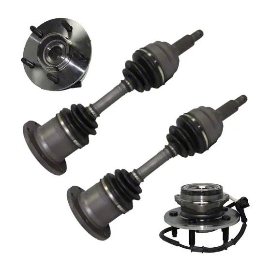 Front CV Axle & Wheel Hub Bearing Kit (4-Piece) For Ford F-150 & Lincoln Mark LT 2005–2008 – Direct Fit, 10-Year Warranty