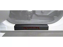 Front Door Sill Protection with Raptor Logo; TUF-LINER Black; Black and Red (15-24 F-150)