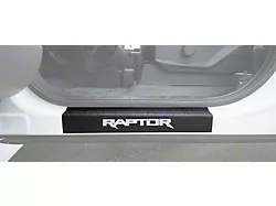 Front Door Sill Protection with Raptor Logo; TUF-LINER Black; White (15-24 F-150)
