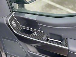 Front Door Switch Accent Trim; Domed Carbon Fiber (21-24 F-150 w/o Memory Seats)