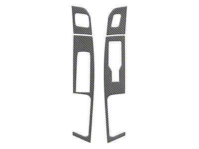 Front Door Switch Accent Trim; Domed Carbon Fiber (21-25 F-150 w/ Memory Seats)