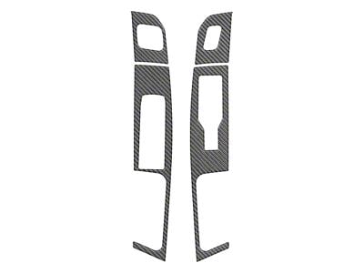 Front Door Switch Accent Trim; Domed Carbon Fiber (21-24 F-150 w/ Memory Seats)