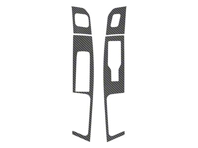 Front Door Switch Accent Trim; Raw Carbon Fiber (21-25 F-150 w/ Memory Seats)