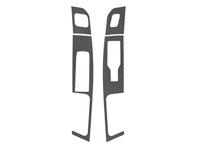 Front Door Switch Accent Trim; Raw Carbon Fiber (21-24 F-150 w/ Memory Seats)