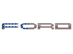 Front Grille Letter Overlays; American Flag (21-23 F-150 Raptor)