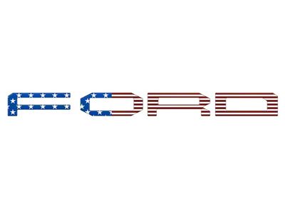 Front Grille Letter Overlays; American Flag (21-23 F-150 Raptor)