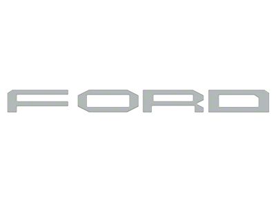 Front Grille Letter Overlays; Avalanche Gray (24-25 F-150 Raptor)