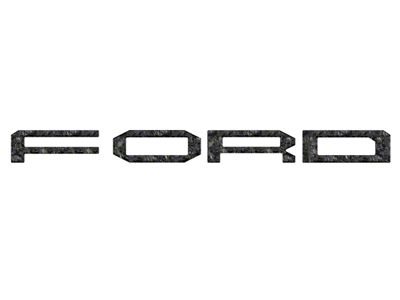 Front Grille Letter Overlays; Forged Carbon Fiber (24-25 F-150 Raptor)