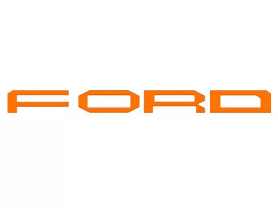 Front Grille Letter Overlays; Gloss Orange (24-25 F-150 Raptor)