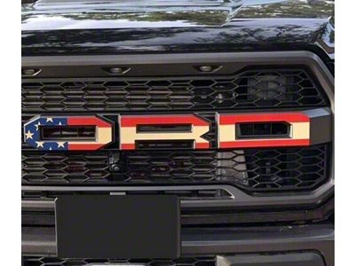 Front Grille Letter Overlays; Gloss Yellow (17-20 F-150 Raptor)