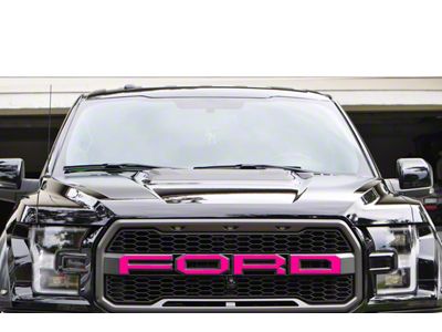 Front Grille Letter Overlays; Hot Pink (17-20 F-150 Raptor)