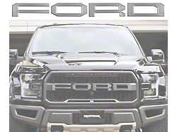 Front Grille Letter Overlays; Ingot Silver (17-20 F-150 Raptor)