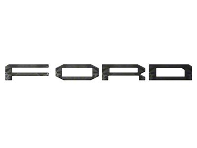 Front Grille Letter Overlays; Reflective Black Shadow (24-25 F-150 Raptor)