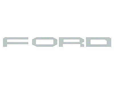 Front Grille Letter Overlays; Space White Metallic (24-25 F-150 Raptor)