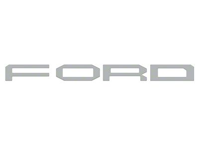 Front Grille Letter Overlays; Avalanche Gray (21-23 F-150 Raptor)