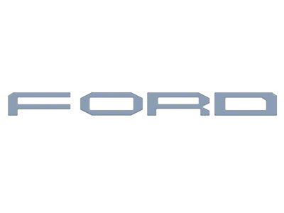 Front Grille Letter Overlays; Azure Gray (21-23 F-150 Raptor)