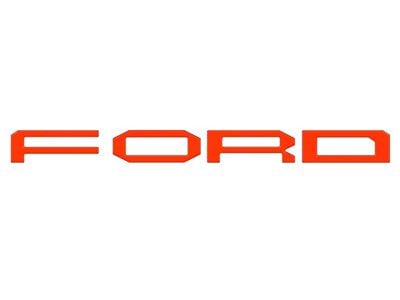 Front Grille Letter Overlays; Code Orange (21-23 F-150 Raptor)