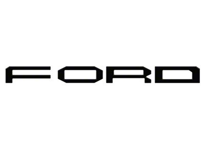 Front Grille Letter Overlays; Gloss Black (21-23 F-150 Raptor)