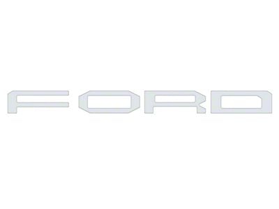 Front Grille Letter Overlays; Gloss White (21-23 F-150 Raptor)