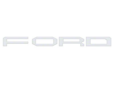 Front Grille Letter Overlays; Matte White (21-23 F-150 Raptor)