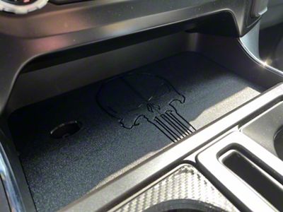 Haven 3D Front Interior Storage Cubby Cover; Punisher Skull (21-24 F-150 w/ Non-Sliding Full-Through Center Console)