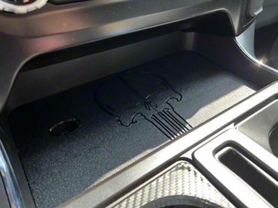 Haven 3D Front Interior Storage Cubby Cover; Punisher Skull (21-25 F-150 w/ Non-Sliding Full-Through Center Console)