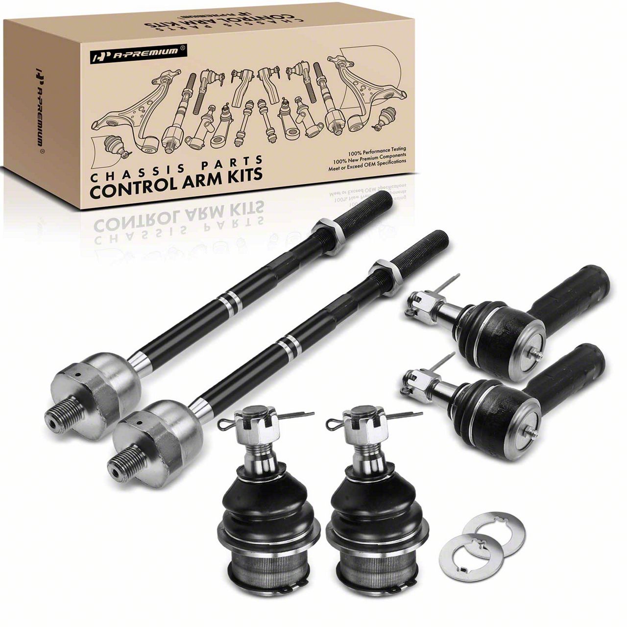 SCITOO 10pc Front Suspension Kit For 1987-1996 Ford F-150 & Bronco 4WD | Inner/Outer Tie Rods & Ball Joints
