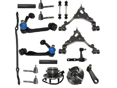 Front Upper Control Arms with Center Link, Idler Arm, Wheel Hub Assemblies, Tie Rods and Pitman Arm (00-03 4WD F-150)