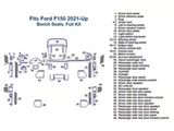 Full Dash Trim Kit; Carbon Fiber Finish (21-25 F-150 w/ Bench Seat)